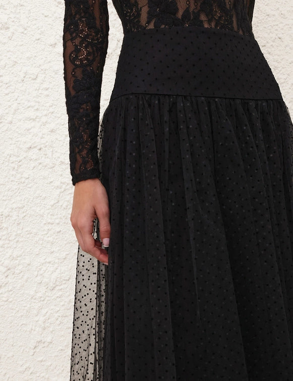 Tulle Dot Midi Skirt