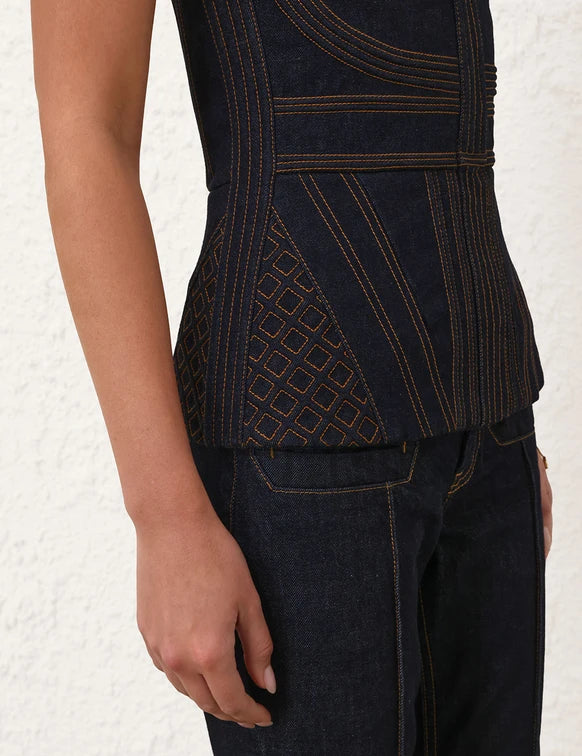 Corded Denim Corset
