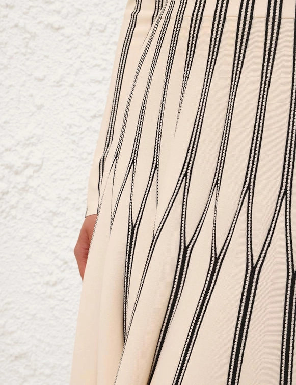 Rebellion Striped Midi Skirt