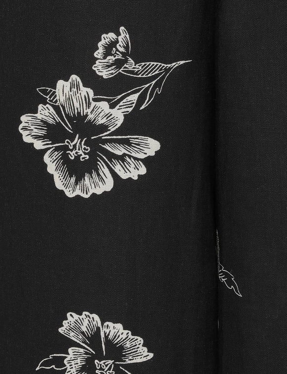 Wide Leg Pant in Black Poppy