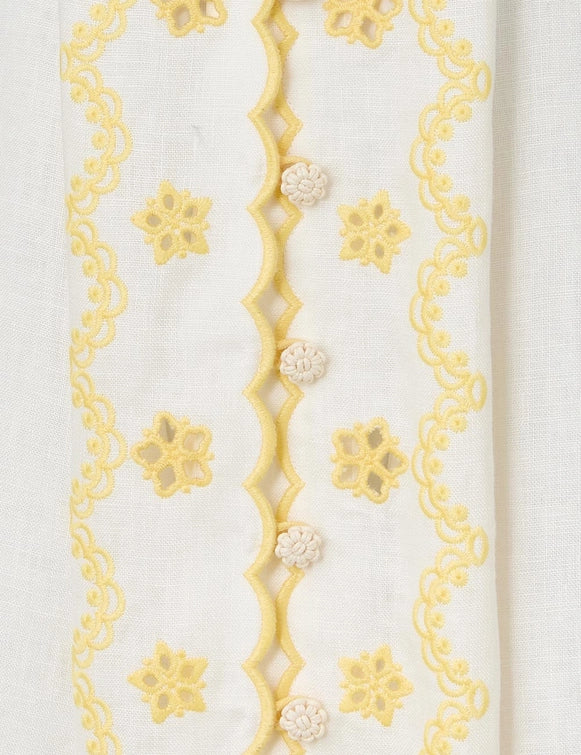 Lucky Embroidered Midi Dress