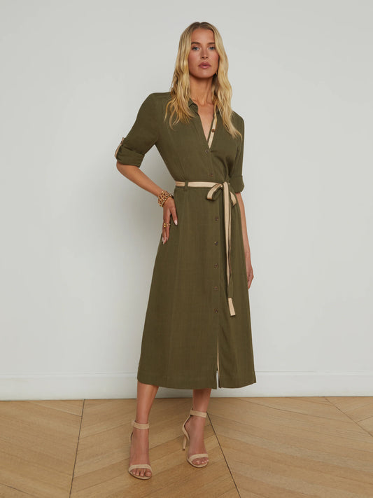 Malika Linen-Blend Shirt Dress