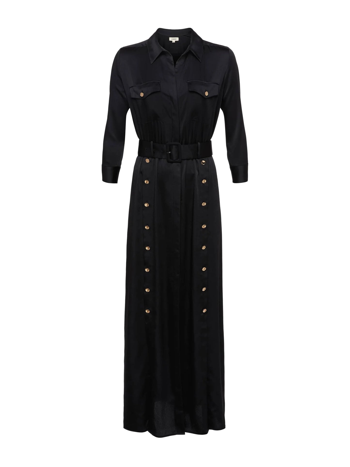 Uriah Satin Maxi Shirt Dress