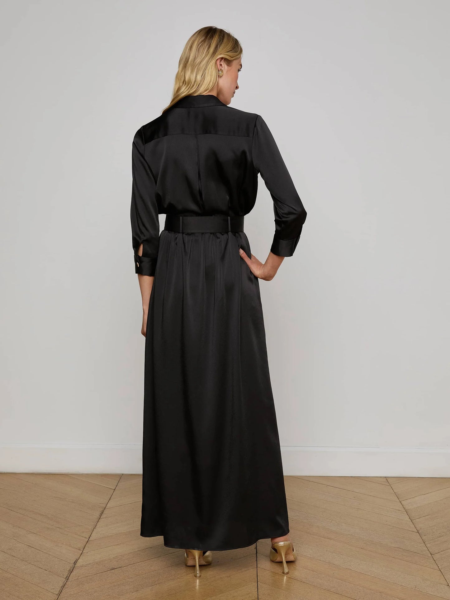 Uriah Satin Maxi Shirt Dress