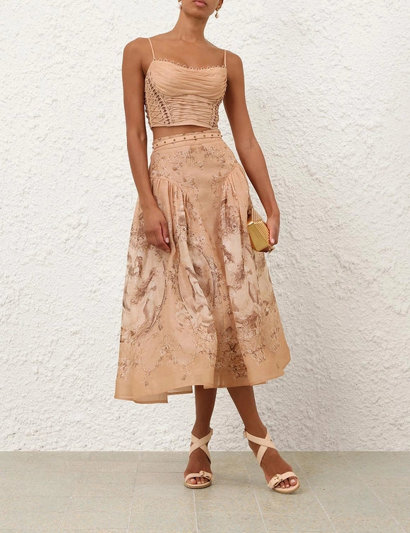 Rebellion Beaded Midi Skirt