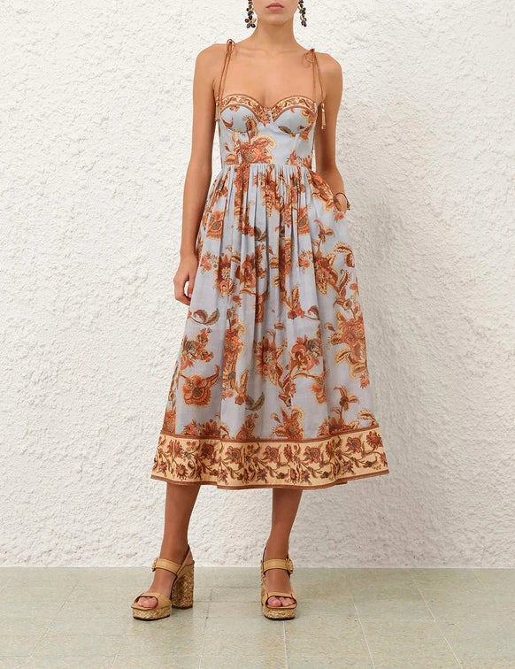 Aster Corset Midi Dress