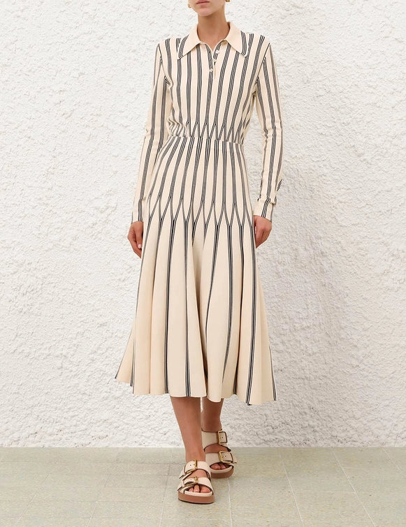 Rebellion Striped Midi Skirt