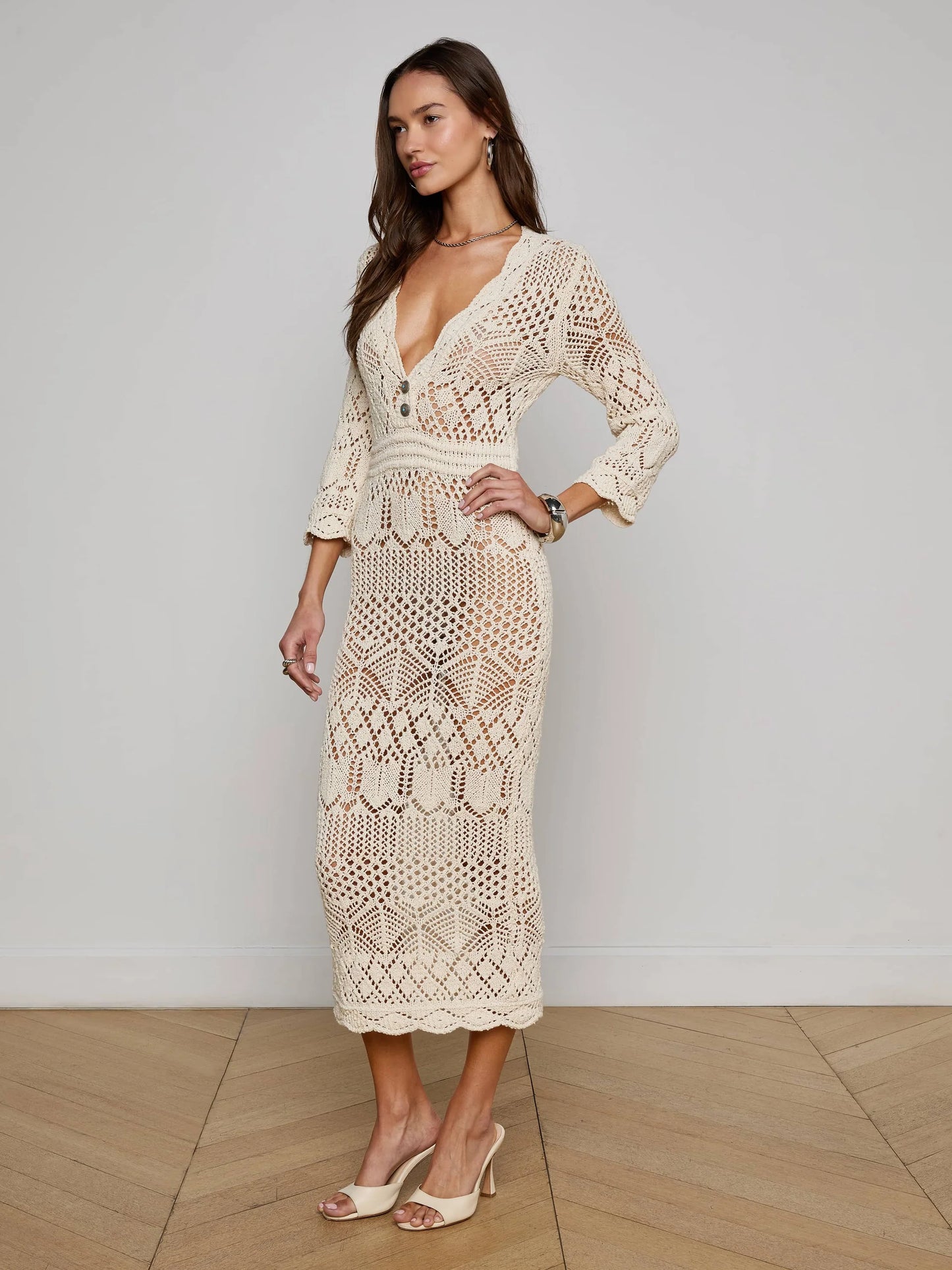 Dovie Pointelle Knit Dress