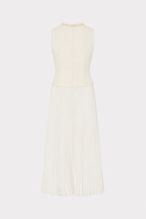 Boucle Mixed Media Midi Dress