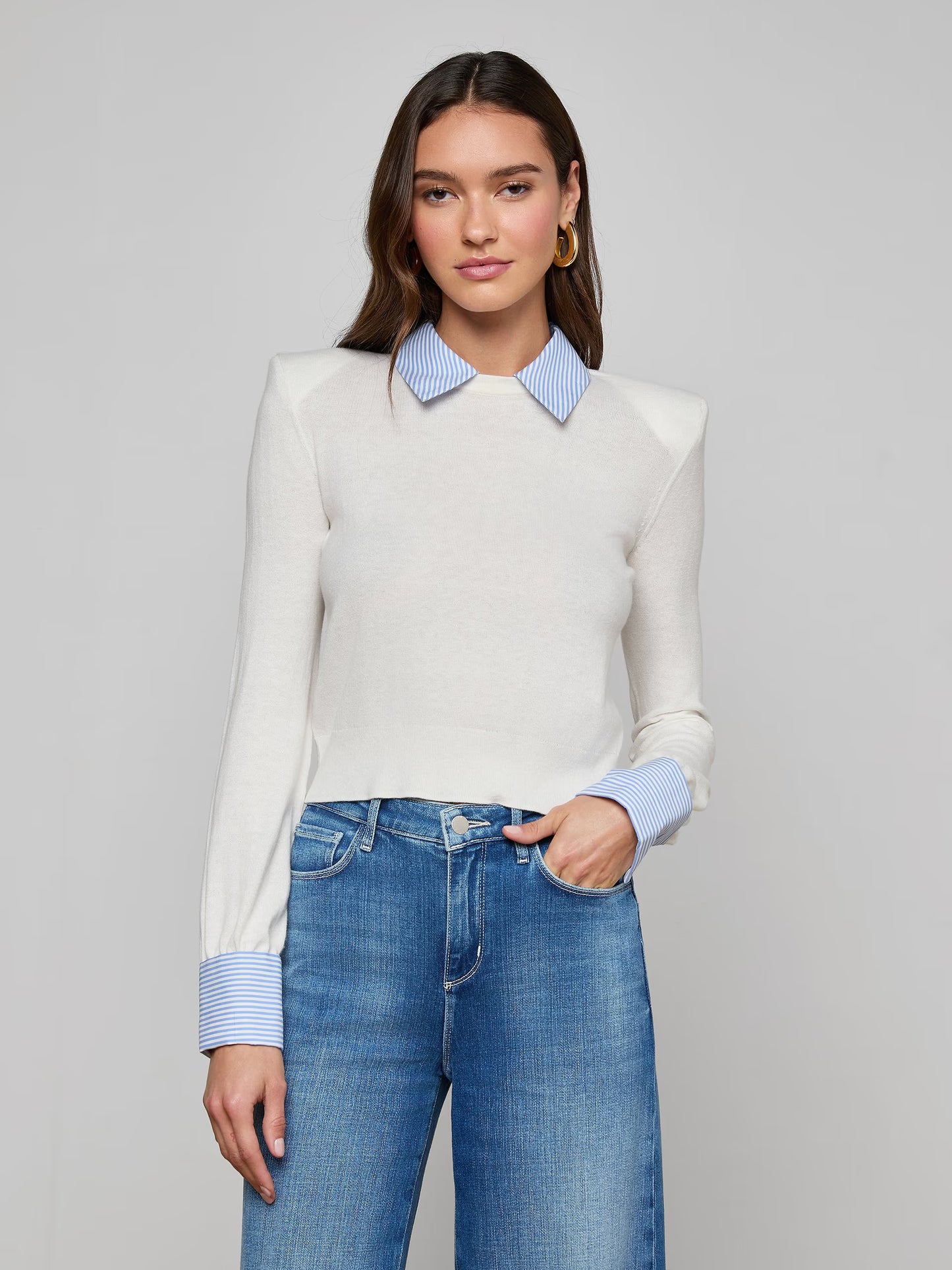 April Poplin Collar Pullover