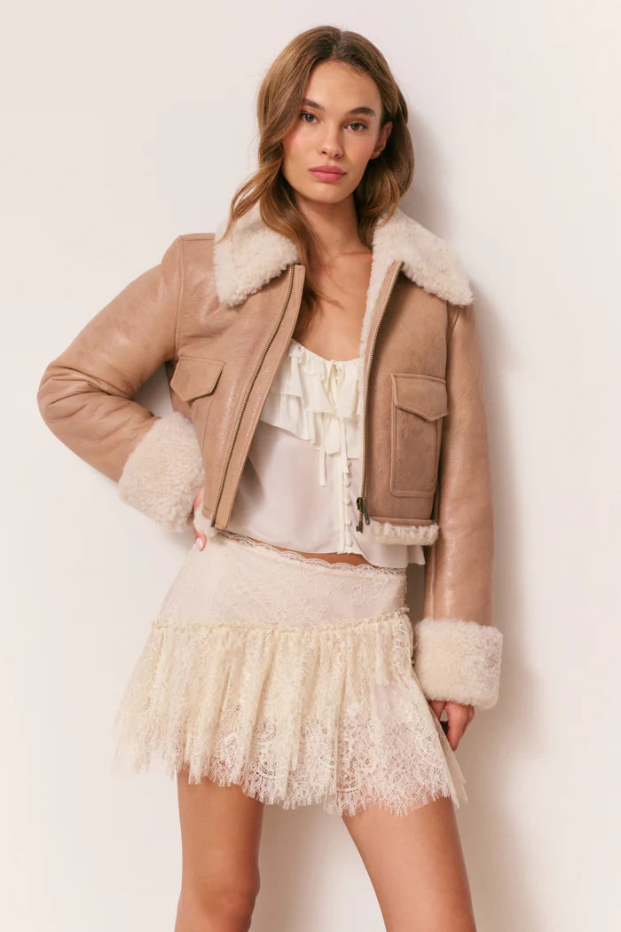 Pansy Cropped Shearling Jacket