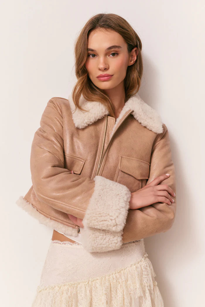 Pansy Cropped Shearling Jacket