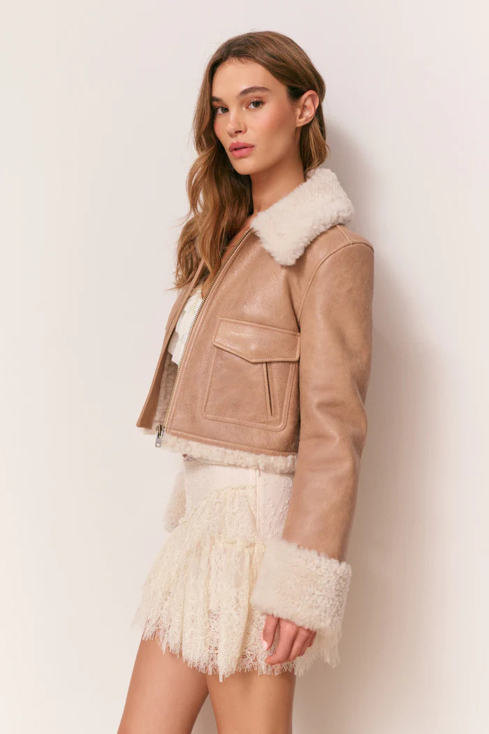 Pansy Cropped Shearling Jacket