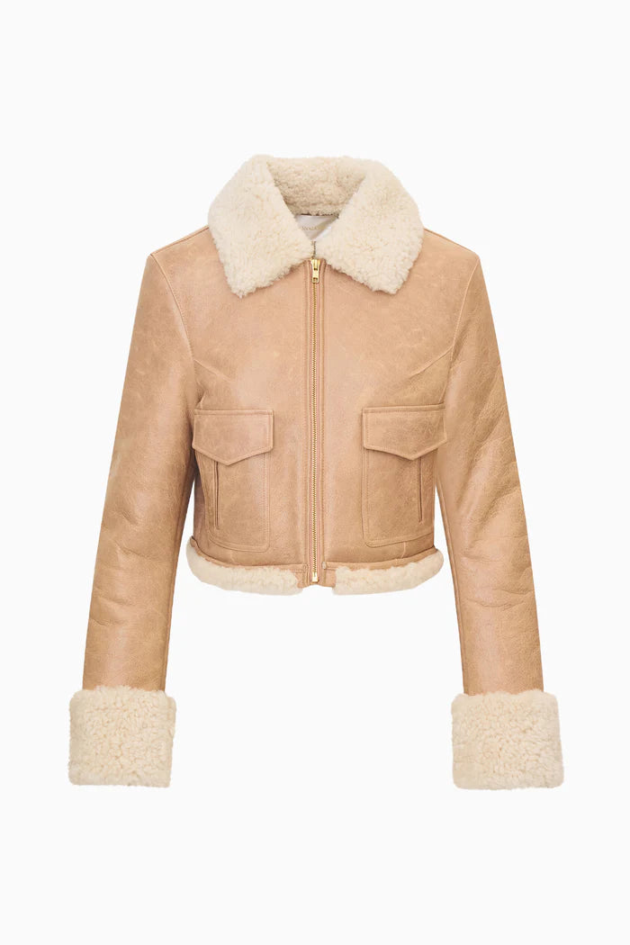 Pansy Cropped Shearling Jacket