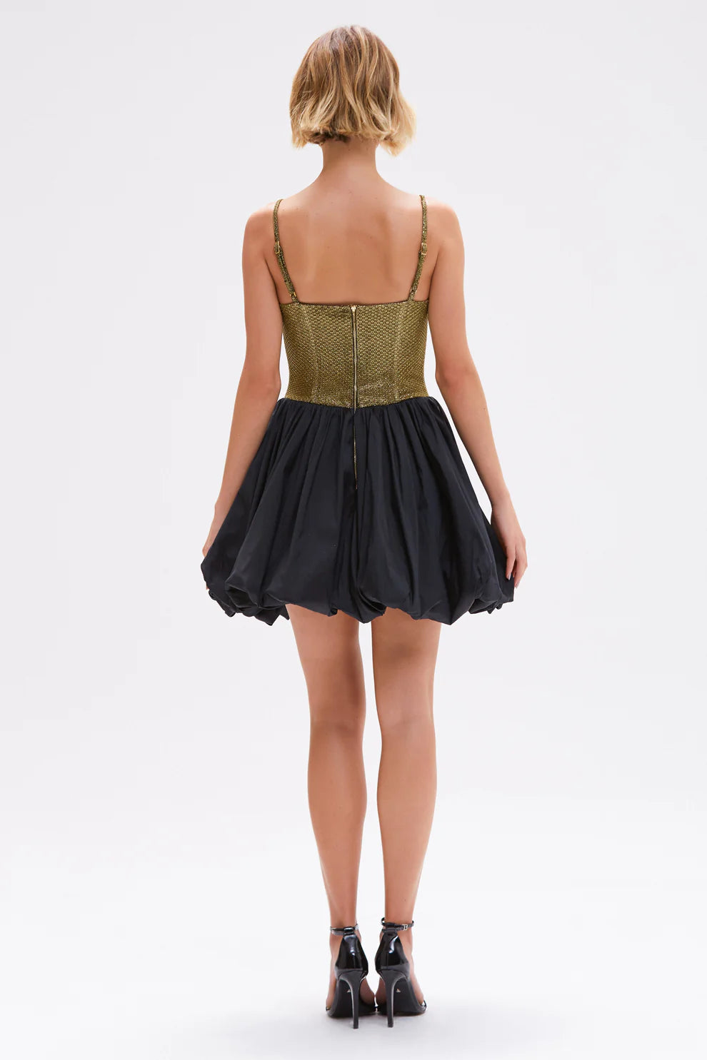 Golden Weave Mini Dress