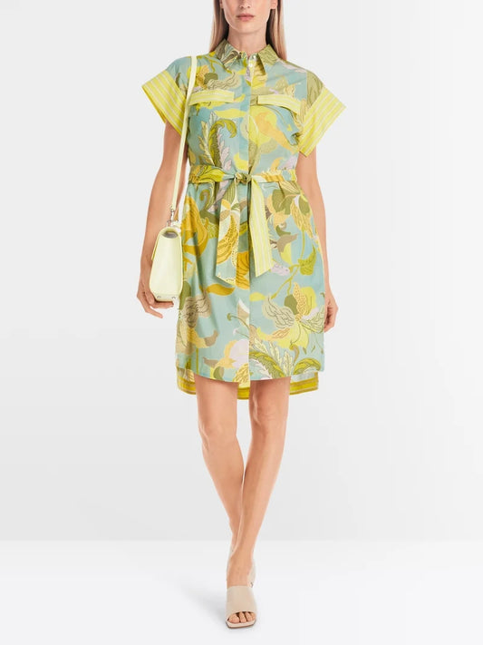 Short Shirt Dress in Material Mix