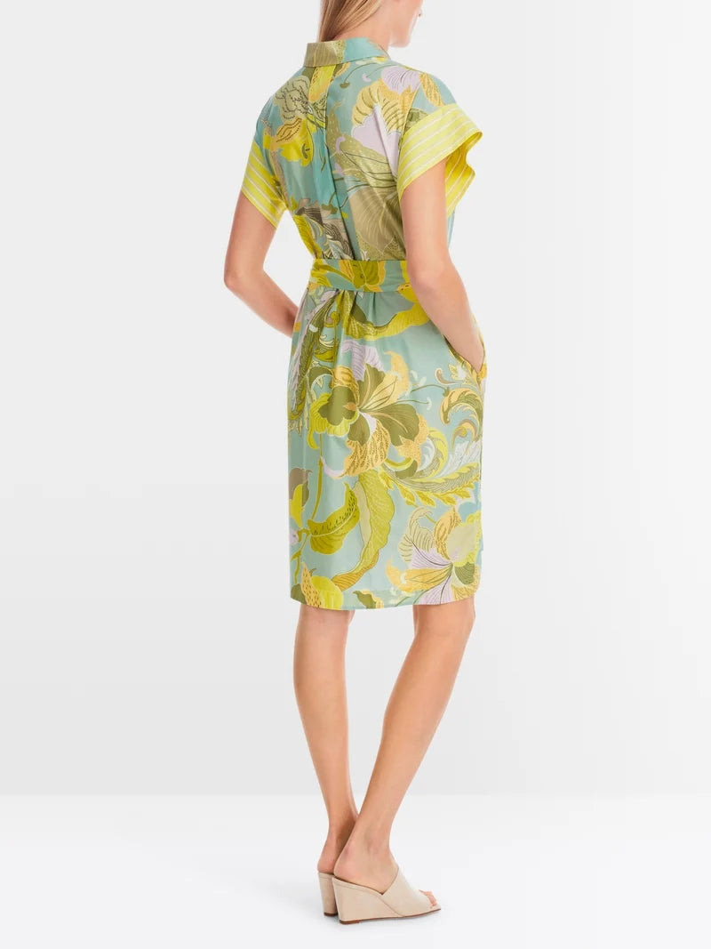 Short Shirt Dress in Material Mix