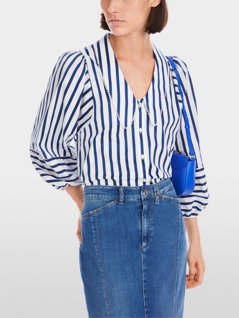 Blouse with Tasseled Trim