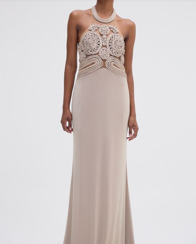Dune Jersey Embroidered Gown