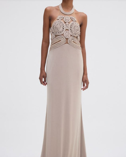 Dune Jersey Embroidered Gown
