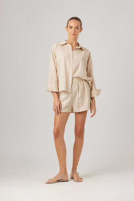 Stripe Linen Fuller Shorts